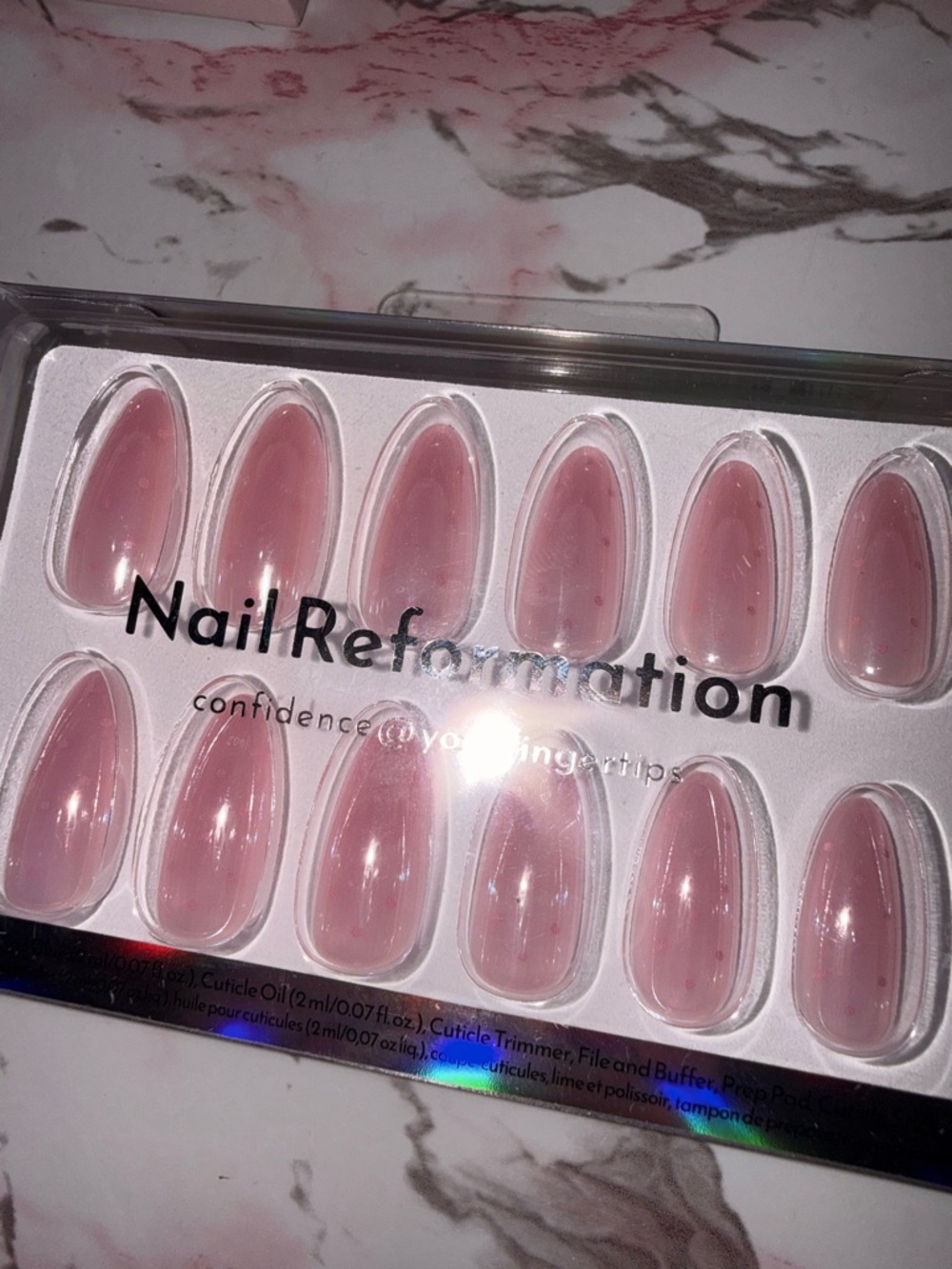 Nail Reformation Pink Almond Polka Dot Press-On Nails